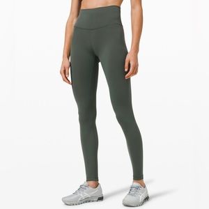 Lulu Lemon Smoked Spruce Wunder Train High Rise Tight 28”